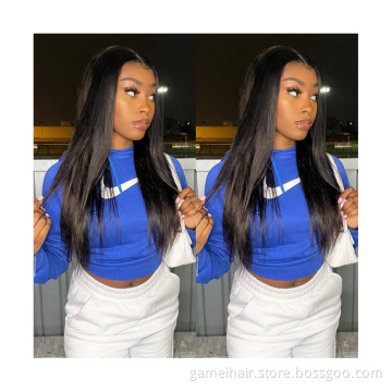 Full HD Swiss Lace Front Wig Double Drawn Vietnamese Cuticle Aligned Virgin Human Hair Wig Lace Frontal Closure Bleached Knots